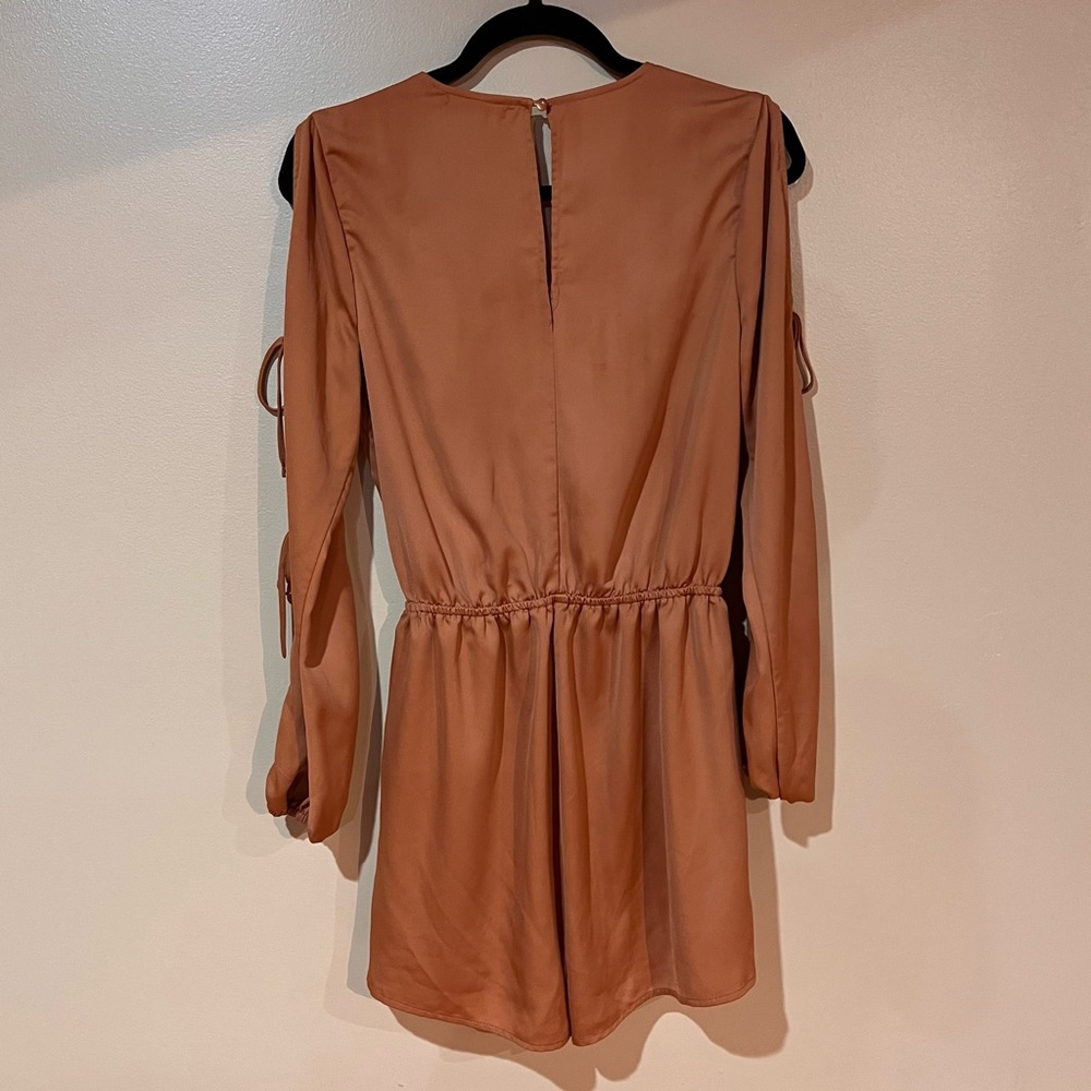 Material Girl Brown Long Sleeve Romper, Sz Medium - Picture 2 of 7
